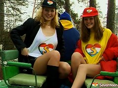 Teen Chicks Having Fun In The Winter & Warming Up With Hot Lesbian Sex